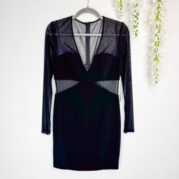 NWT JAYGODFREY Little Black Dress sheer illusion cutouts mini - Picture 8 of 8